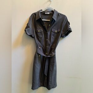 🔥End of year sale🔥Calvin Klein belted dark grey dress-size 10